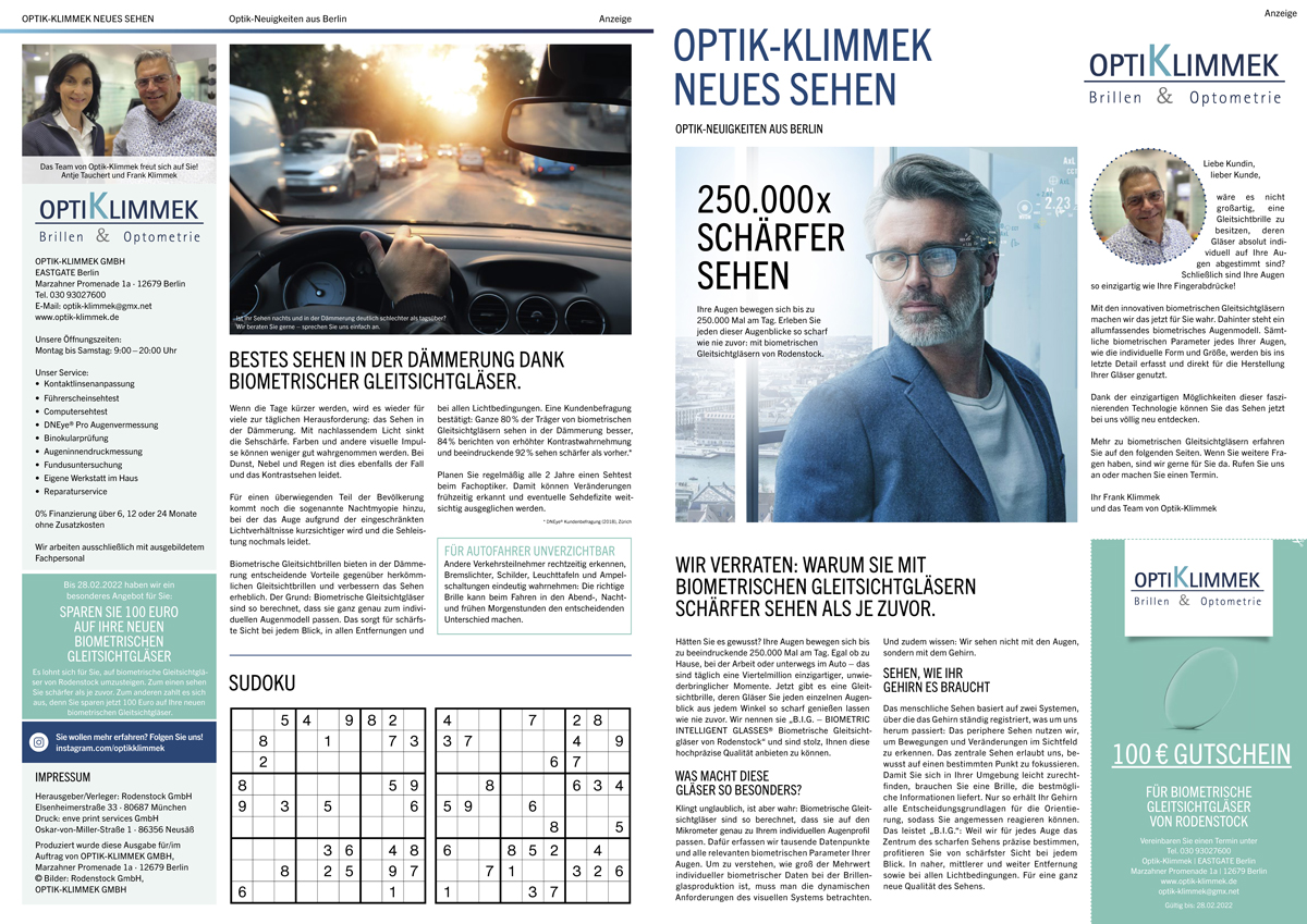 Kundenzeitung Klimmek Seite 1